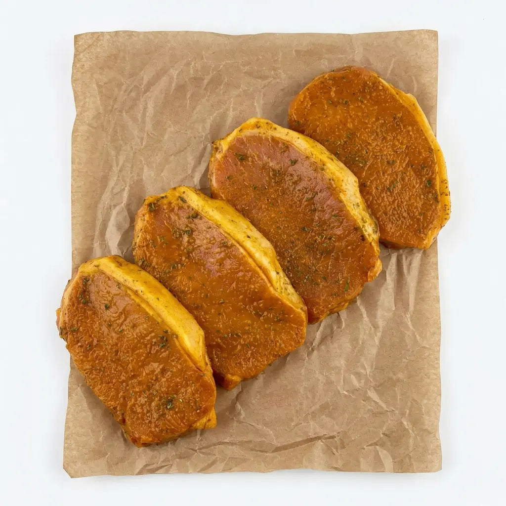 Garlic Pork Loin Steaks 4x 135g Pork meatsupermarket