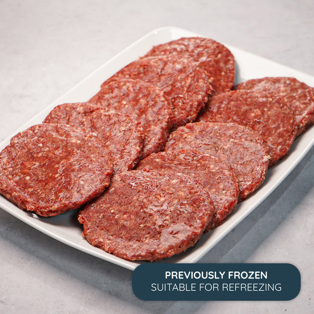 Hot & Spicy Beef Burgers 10x 4oz (Frozen)