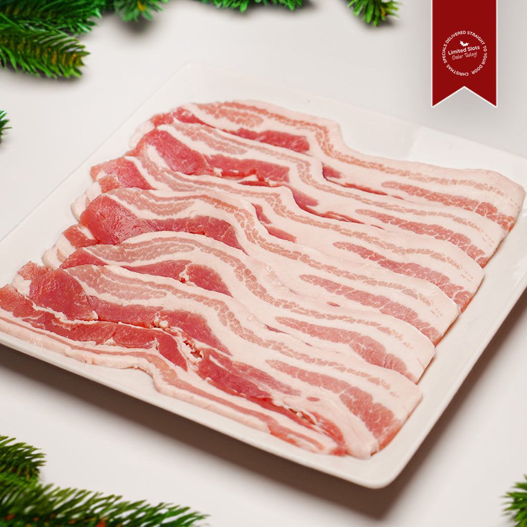 350g Unsmoked Streaky Bacon - Christmas