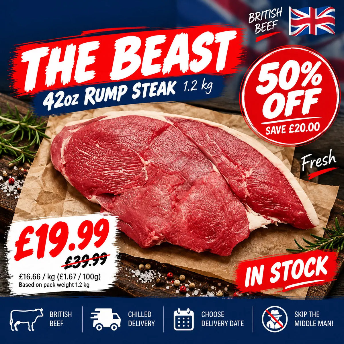 THE BEAST 42oz Rump Steak
