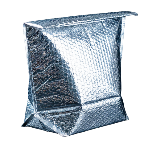 Silver insulated foil bubble liner that keeps your meat delivery chilled inside the box