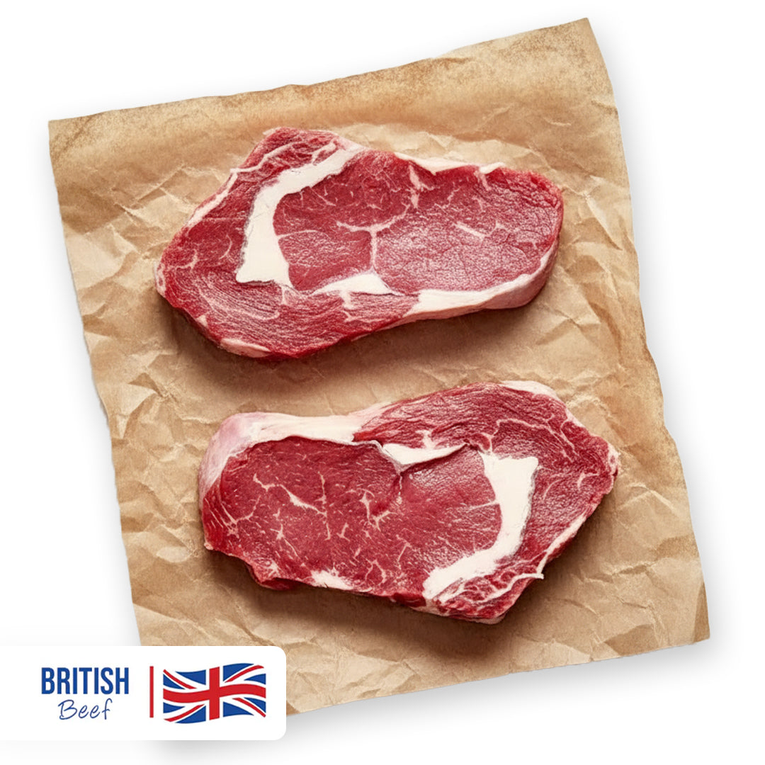 Rib-eye Steak 2x 8oz Beef meatsupermarket