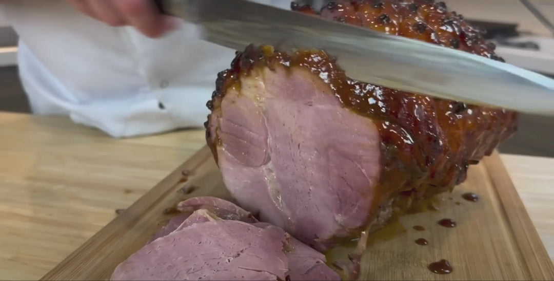 How to carve a glazed gammon joint