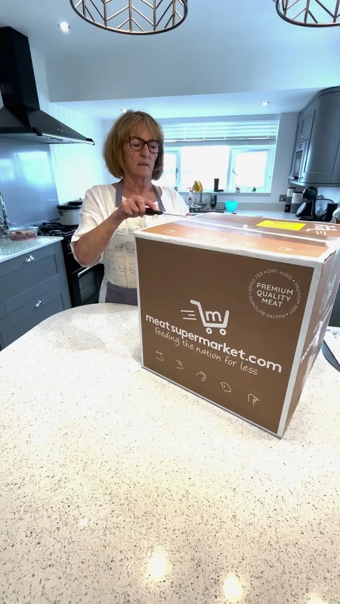Meat box delivery unboxing