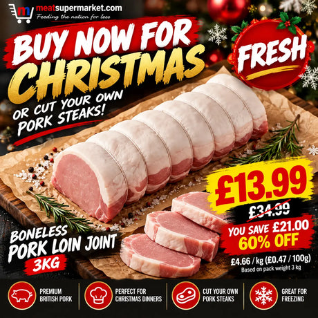 Boneless Pork Loin Joint 3kg Pork meatsupermarket.com