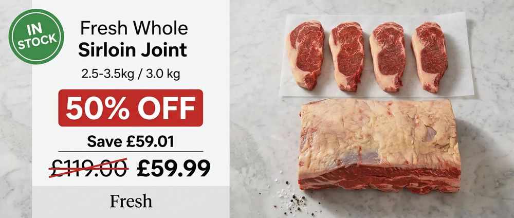 whole beef sirloin joint