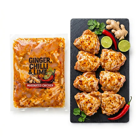 Ginger, Chilli & Lime Marinated Boneless Chicken Thighs 800g Chicken meatsupermarket