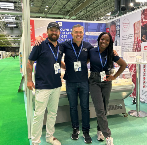 The meatsupermarket.com team at a food trade show stand