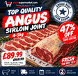 ANGUS Sirloin Joint 4-5kg Beef meatsupermarket.com