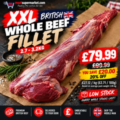 XXL British Whole Beef Fillet 2.7-3.2kg