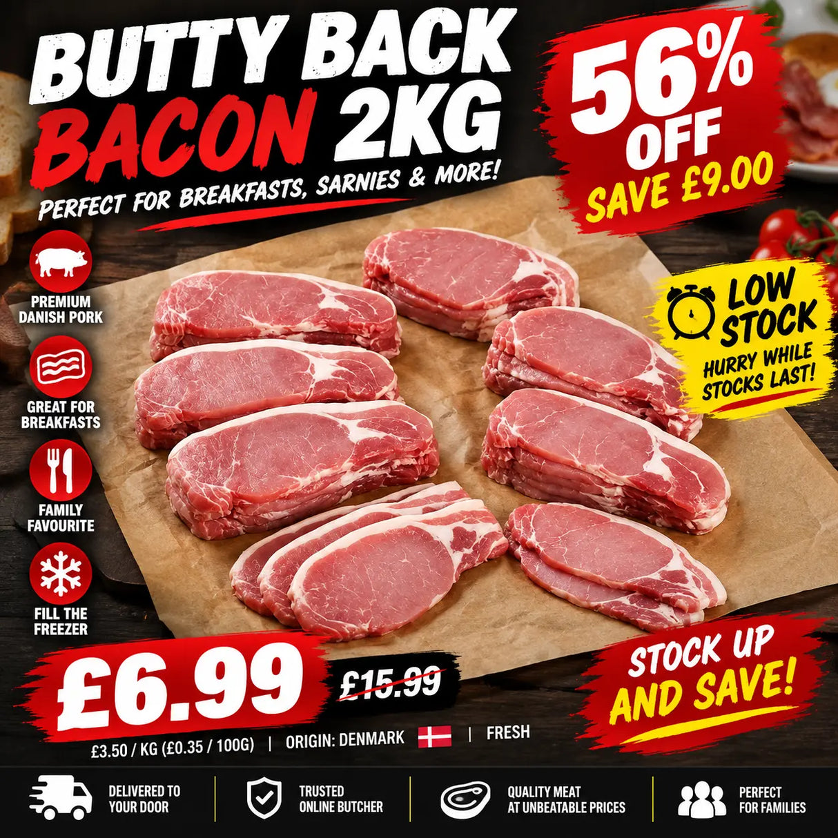 Butty Back Bacon 2kg