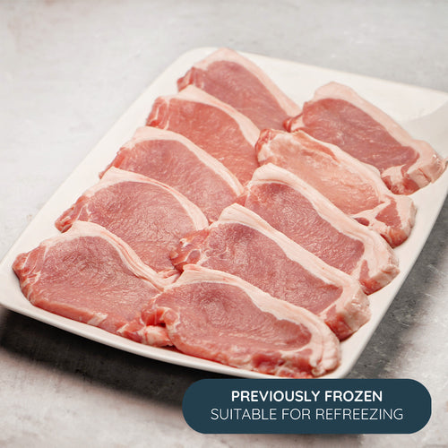 Boneless Pork Steaks 900g-1.1kg (Previously Frozen)