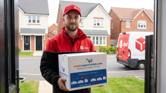 DPD driver delivering a Meat Supermarket box