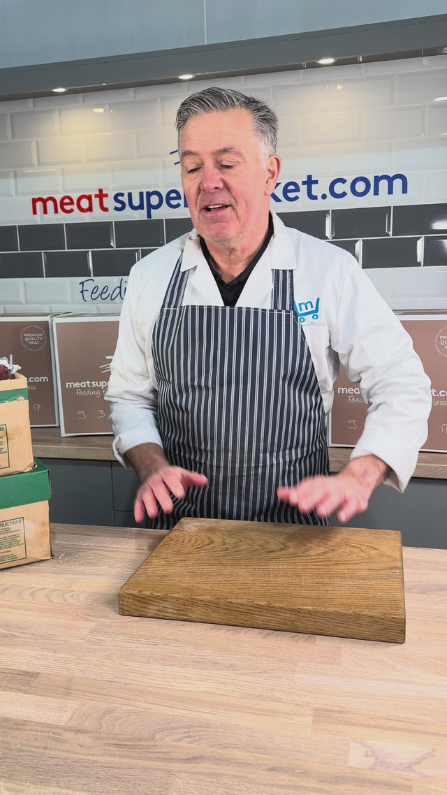 Our butcher talking through beef cuts at the meatsupermarket.com counter