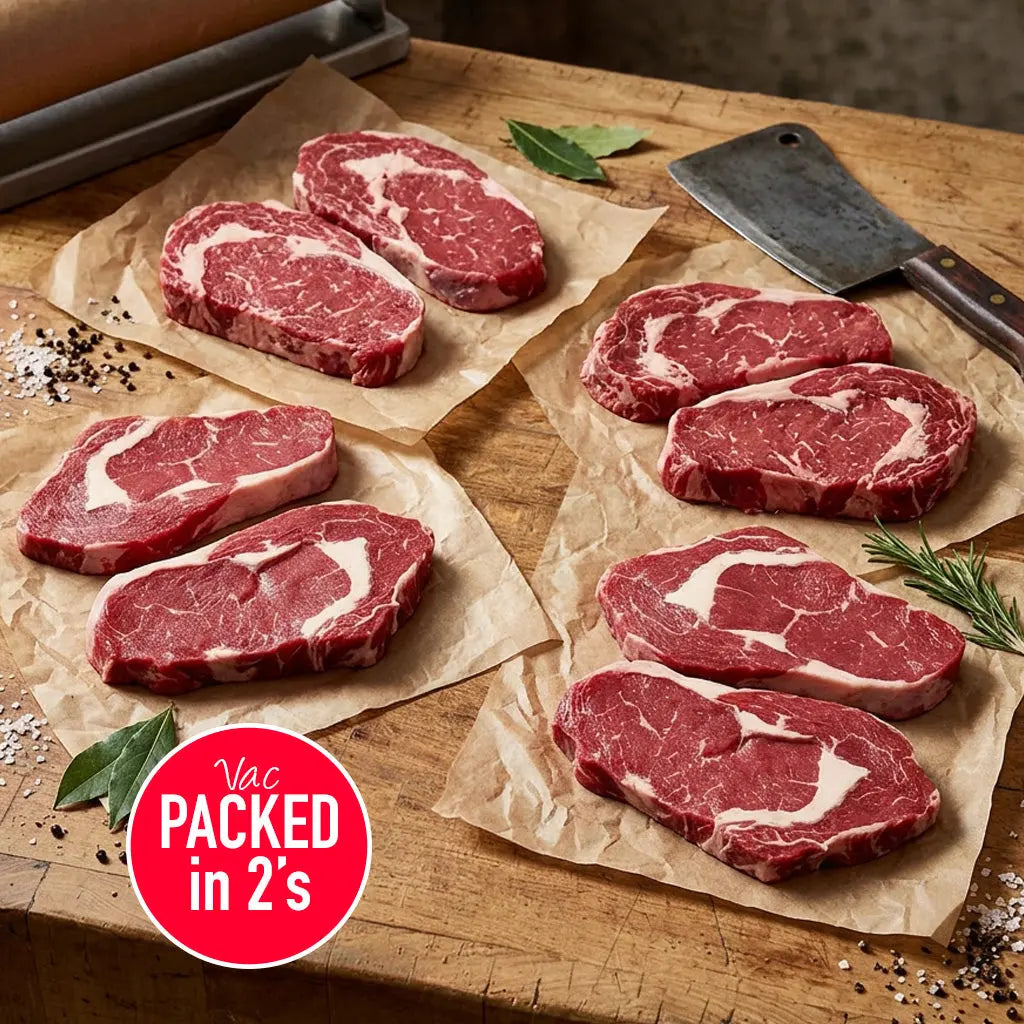 Ribeye Steaks 8x6oz Beef Meatsupermarket.com