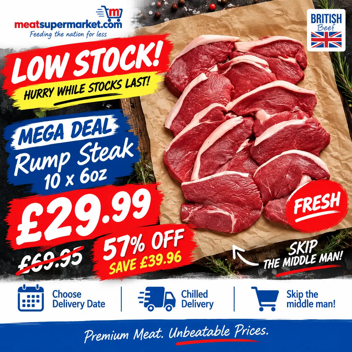 Rump Steak 10x 6oz