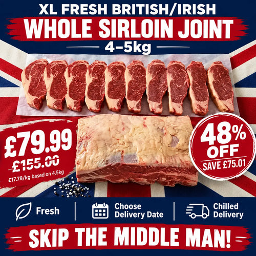 XL Fresh British/Irish Whole Sirloin Joint 4-5kg