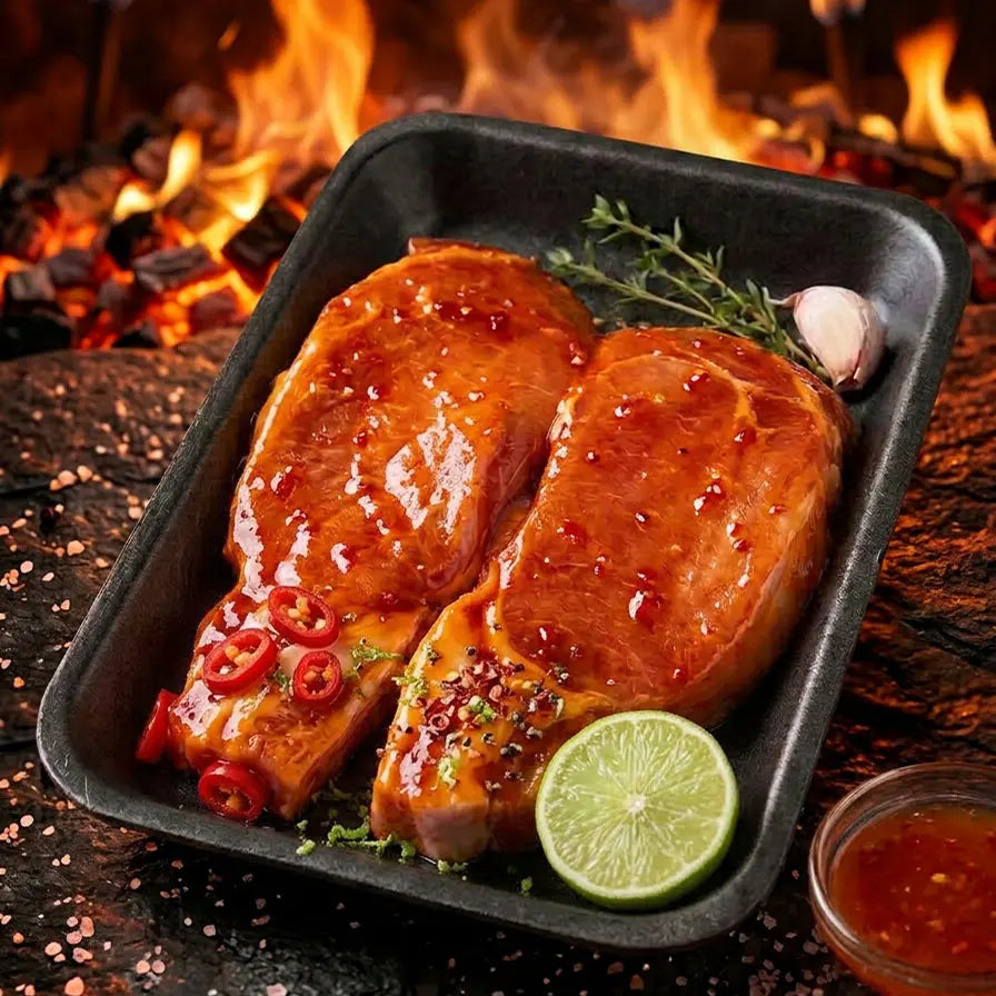 Sweet Chilli & Lime Pork Plate Steaks - 300-400g Pork meatsupermarket