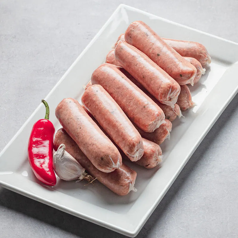 12x Chilli & Garlic Sausages - 700g Pack - Meat Supermarket.com